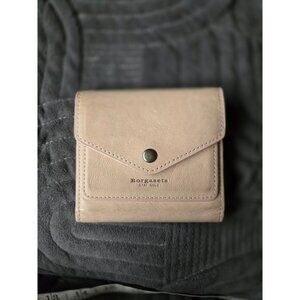 Borgasets Stay Gold Small  RFID Blocking Wallet Leather Khaki Card Holder